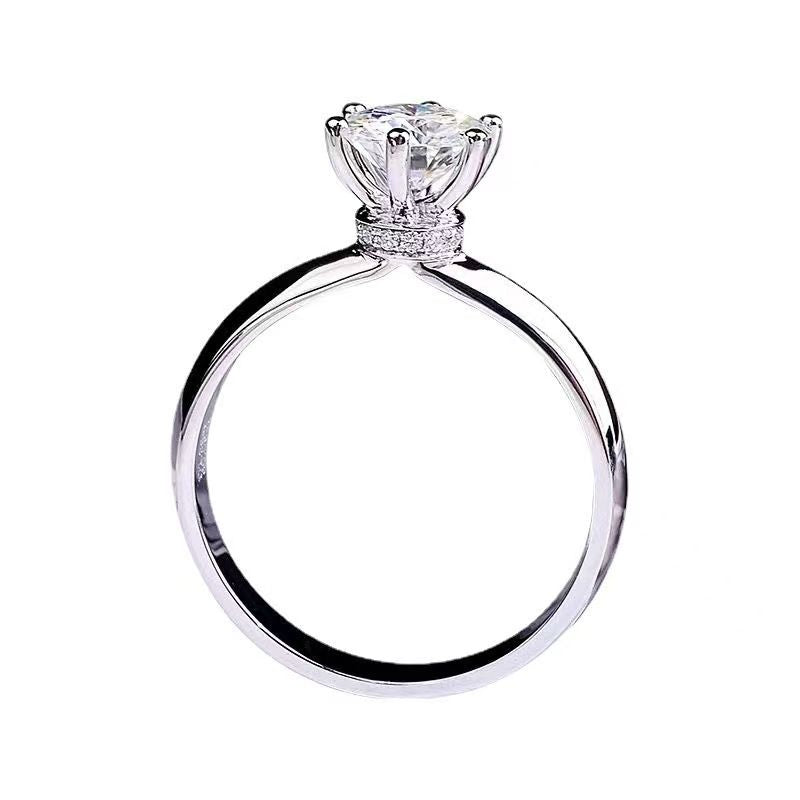 New simple high-drag six-prong wedding ring Moissanite ring women's wedding engagement ring