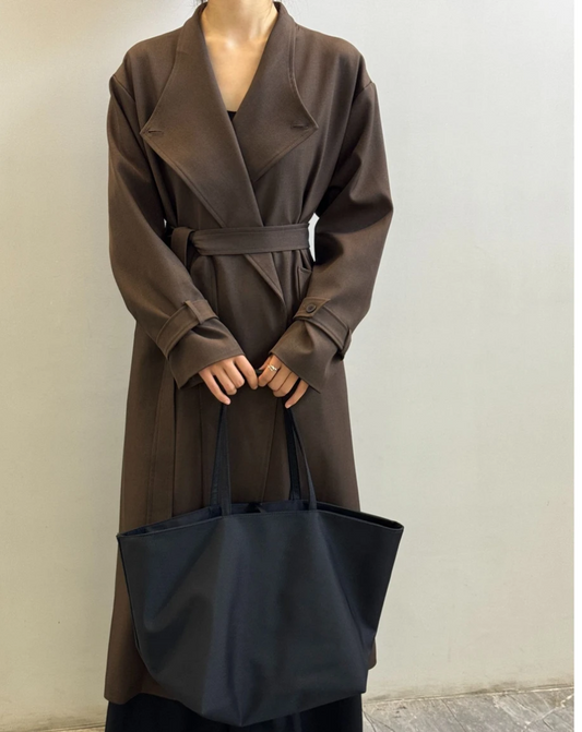 Casual everything with lazy wind loose version of long trench coat