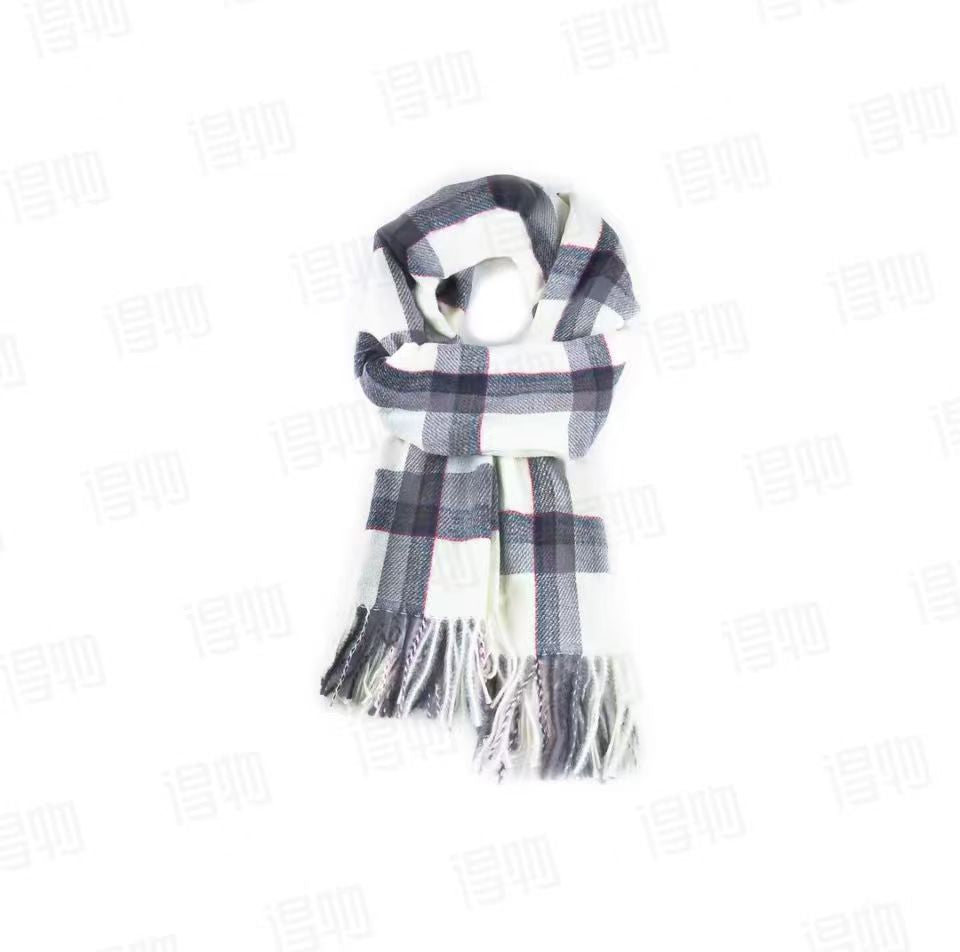 Plaid ladies winter scarf, casual cashmere scarf